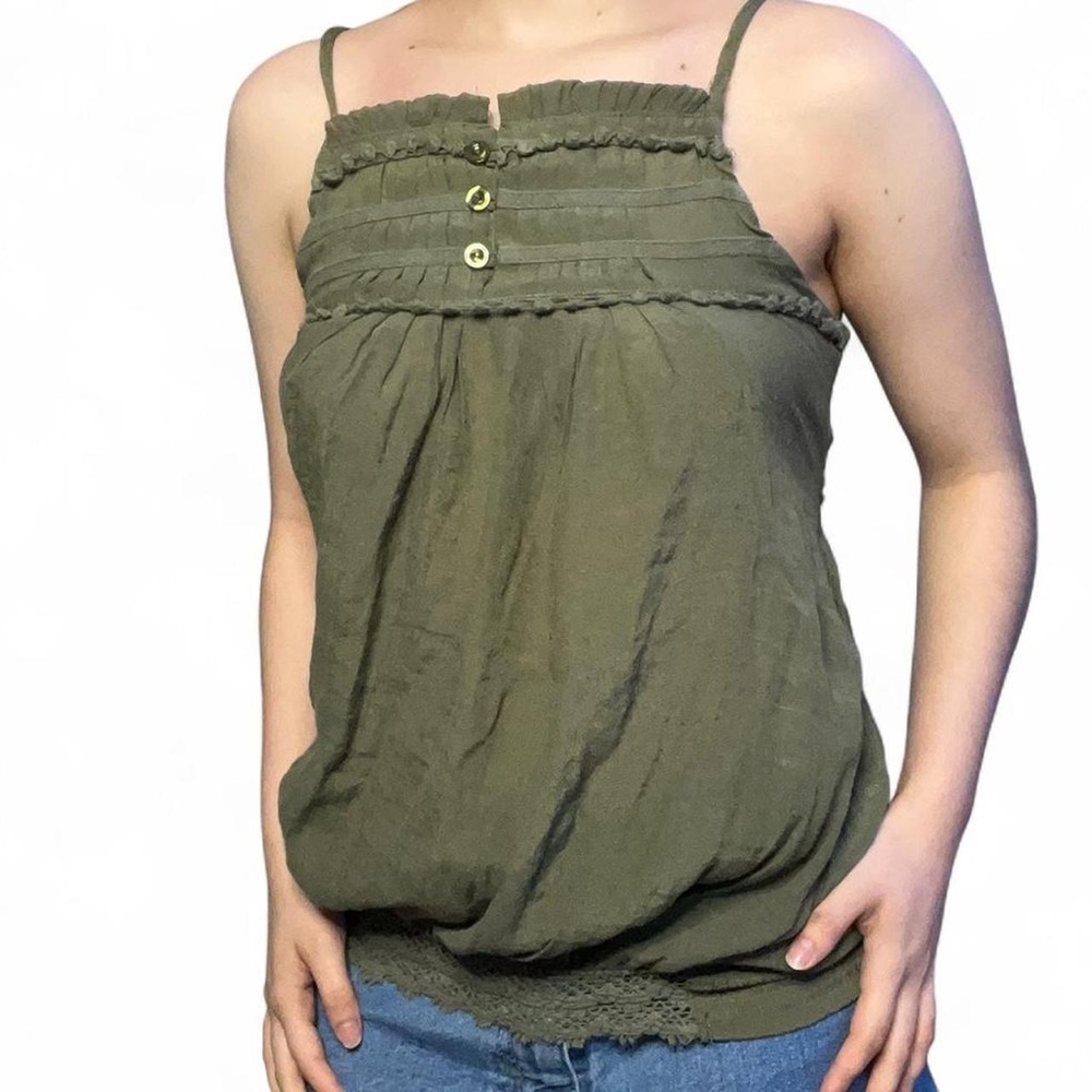 Poetry Olive Green Y2K Top